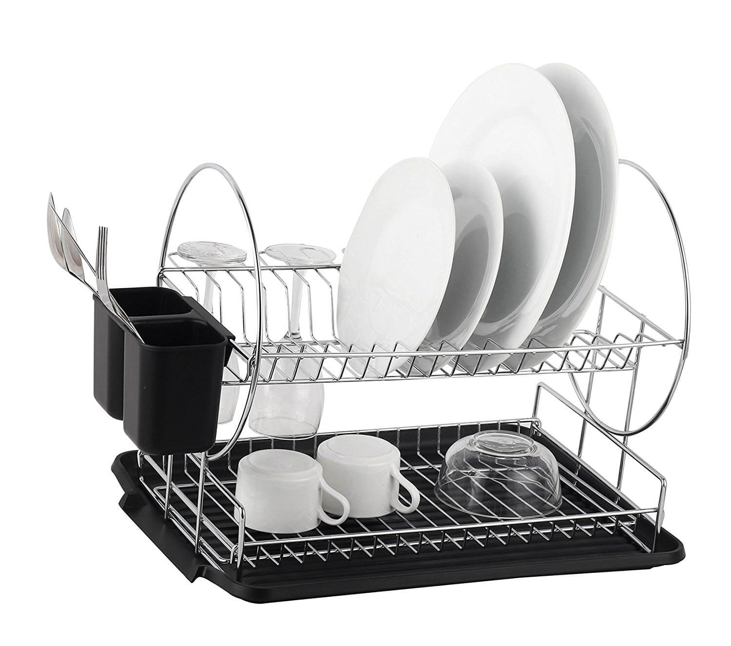 Deluxe Chrome-plated Steel 2-Tier Dish