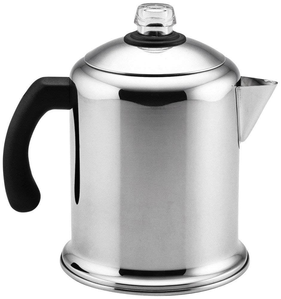 Durable 3 Ply Stainless Steel Enamelware Percolator 8 Cup Brews Coffee Pot
