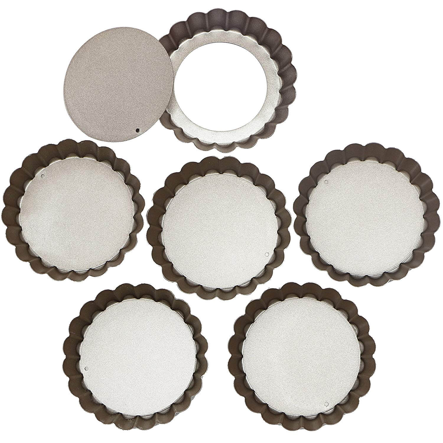 Webake 4 Inch Quiche Pans Removable Bottom Mini Tart Pans