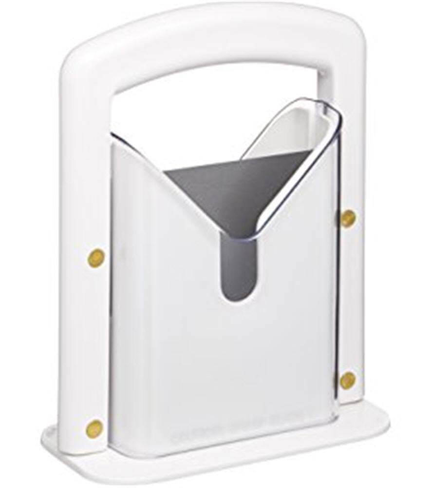 Koozam White Plastic and Stainless Steel Bagel Slicer