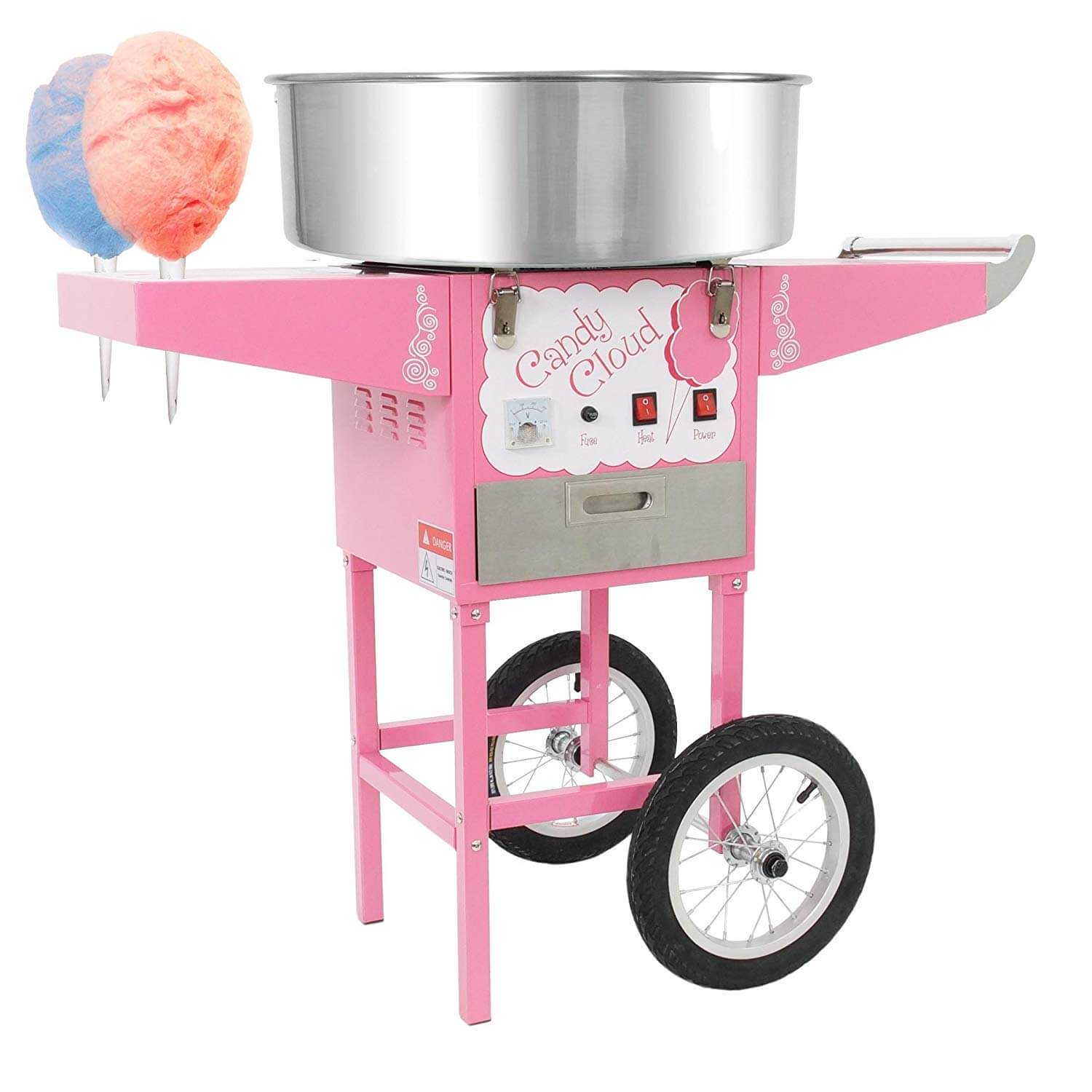 Funtime FT1000CCP Candy Cloud Cotton Candy Machine with Mobile Wheeled Cart