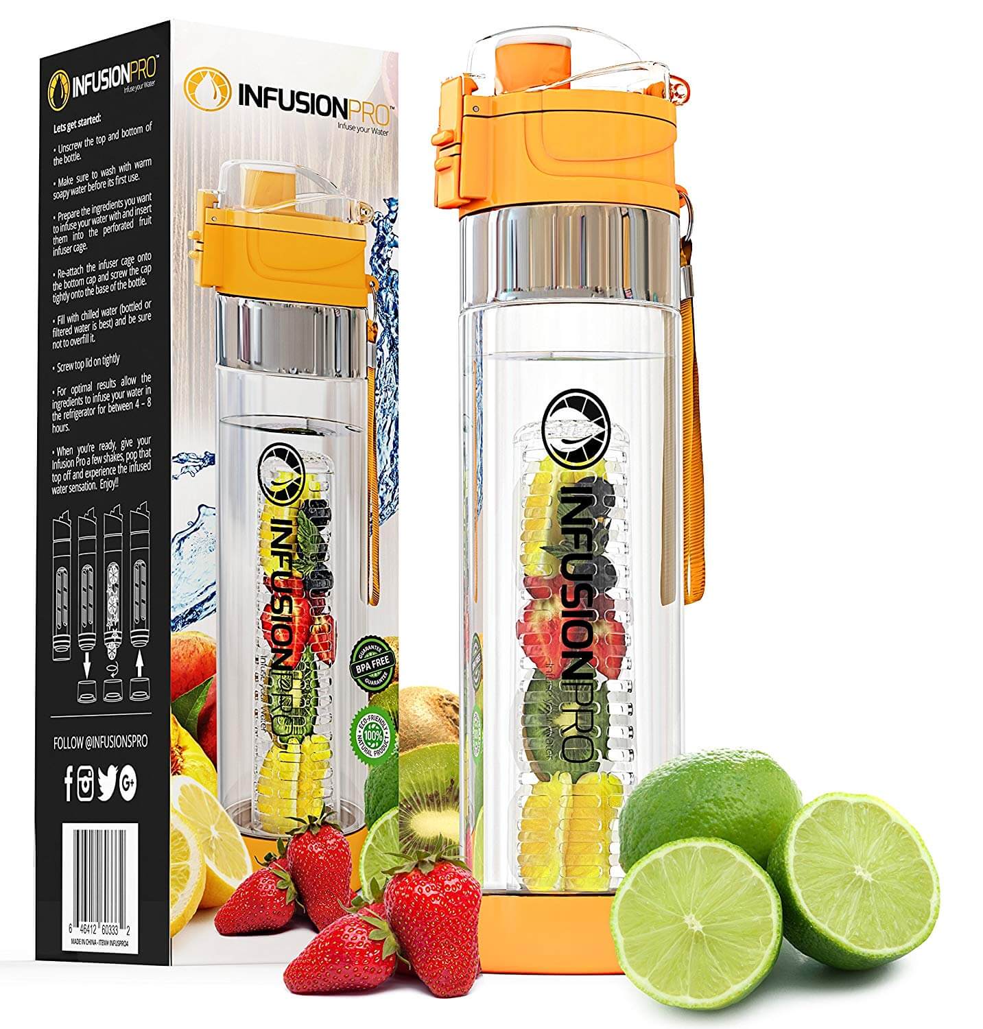Infusion Pro Water Infuser – 24 oz Fruit Infused Water Bottle