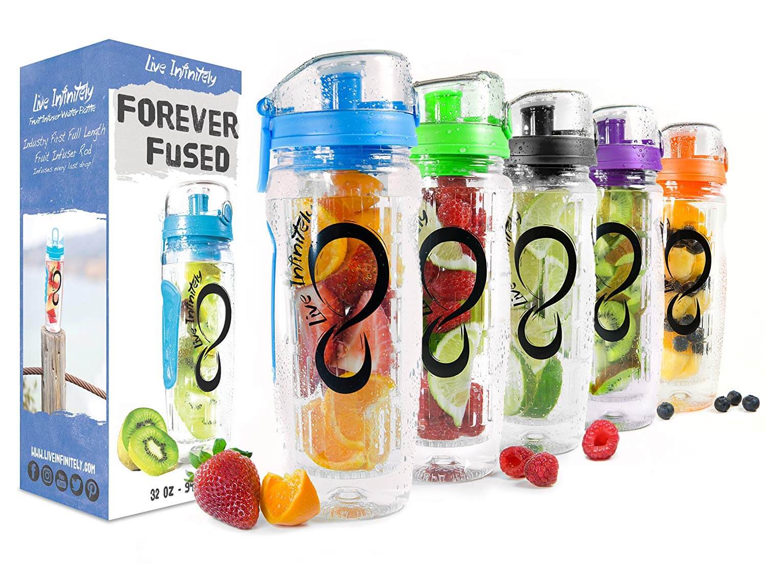 Fruit And Tea Infusion Water Pitcher - Ice Ball Maker - Infused Water  Recipe eBook - Includes Shatterproof Jug, Fruit Infuser and Tea Infuser -  Peach