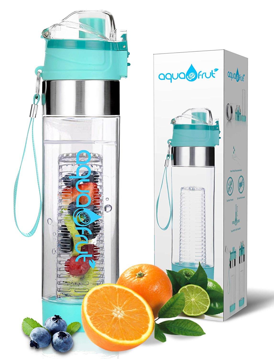 NEW Improved Unique Bottom Loading Fruit Infuser Water Bottle By Aquafrut Bottle