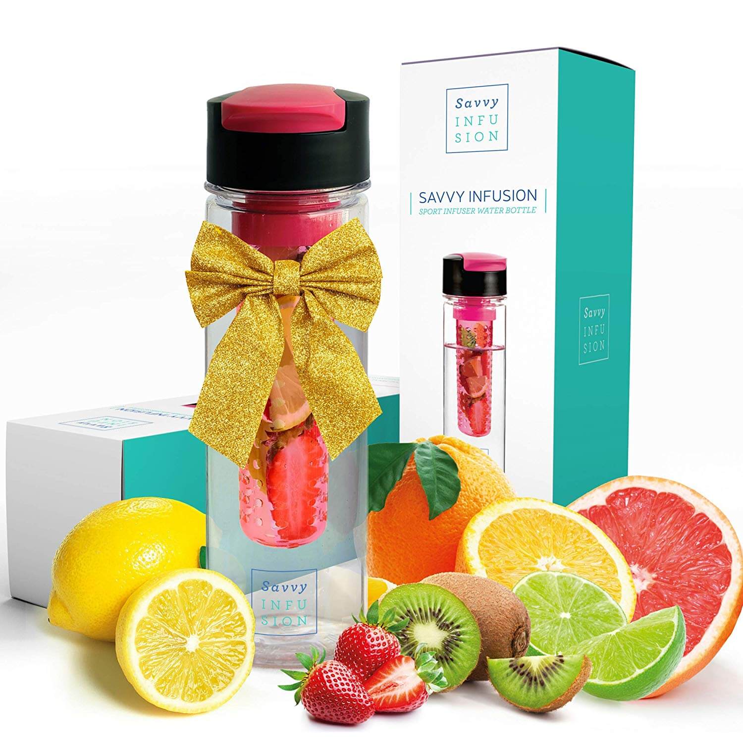 Savvy Infusion Flip Top Fruit Infuser Water Bottle