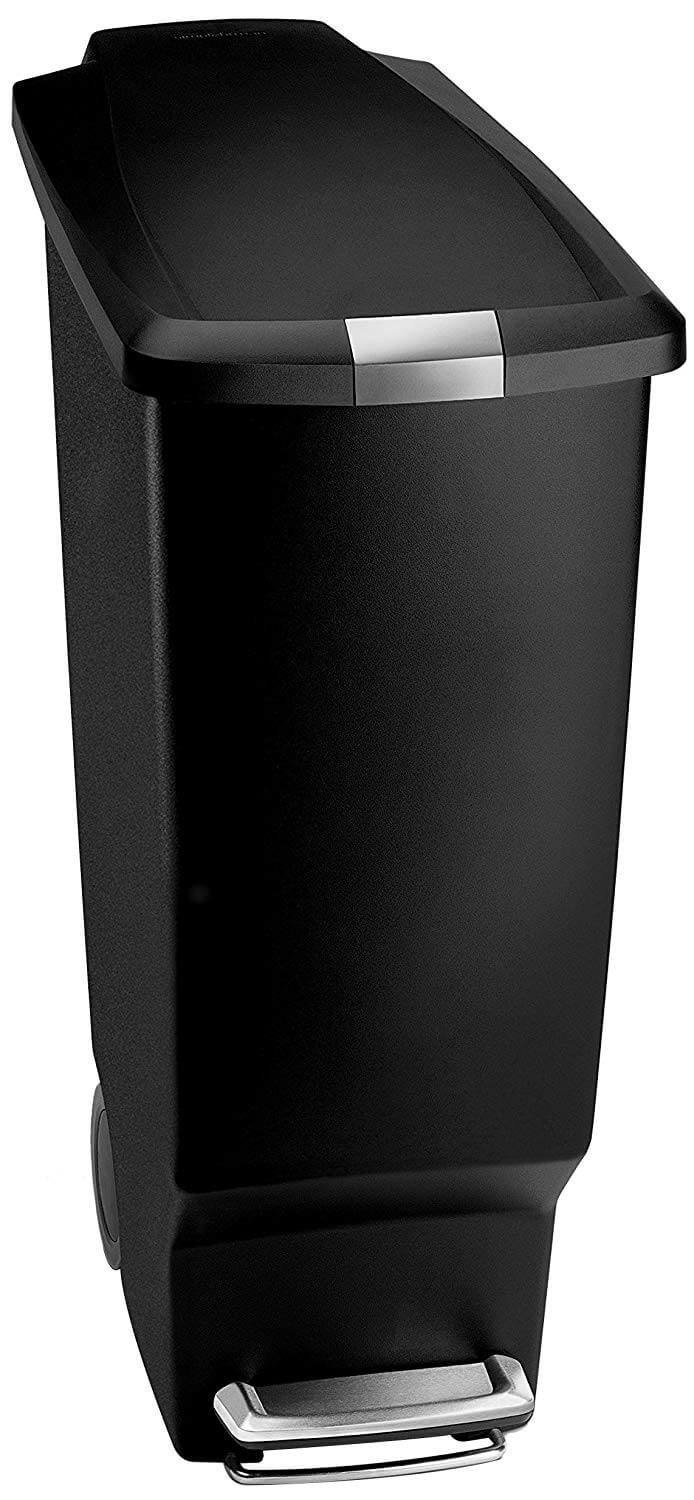 Simplehuman Slim Black 10.6 Gallon Trash Can