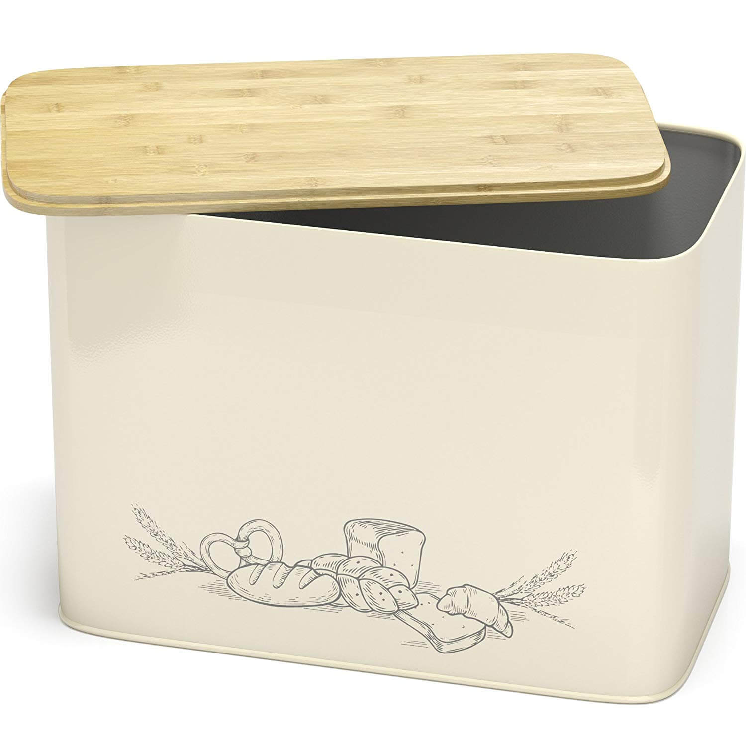 Cooler Kitchen Bread Box with Cutting Lid