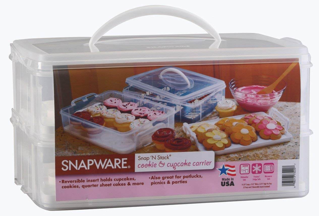 Snapware Snap N’ Stack Large 2-Layer Cookie and Cupcake Carrier