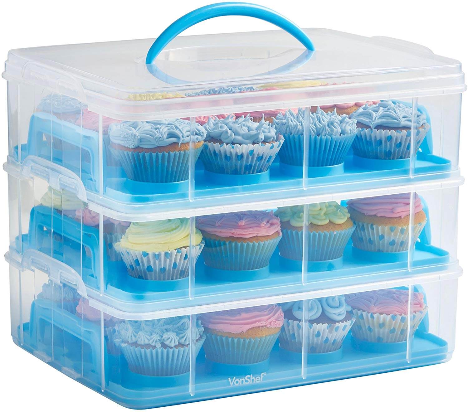 VonShef Snap and Stack Cupcake Storage Carrier - 2 Tier