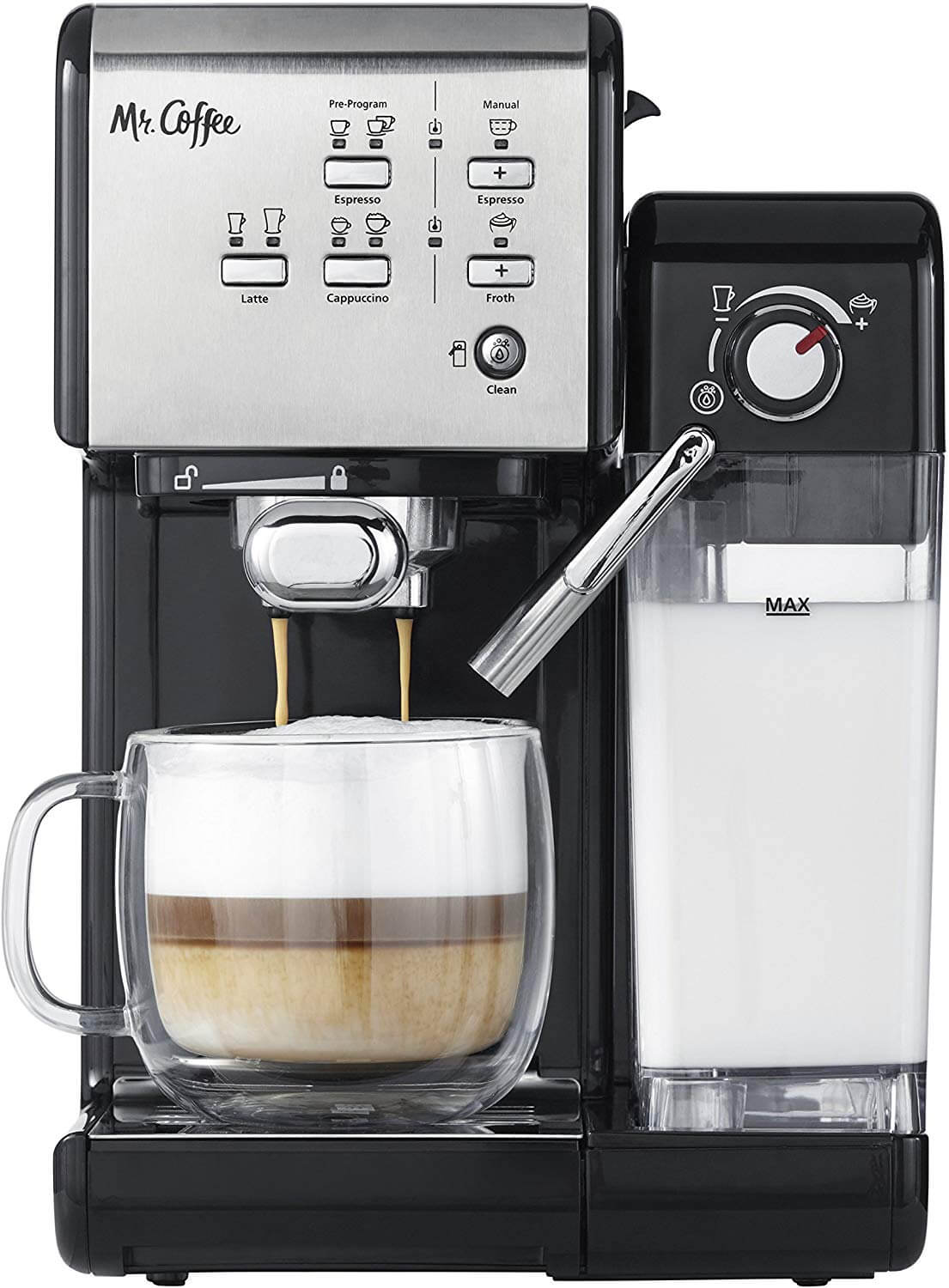 Mr. Coffee One-Touch Coffee House Espresso Maker and Cappuccino Machine