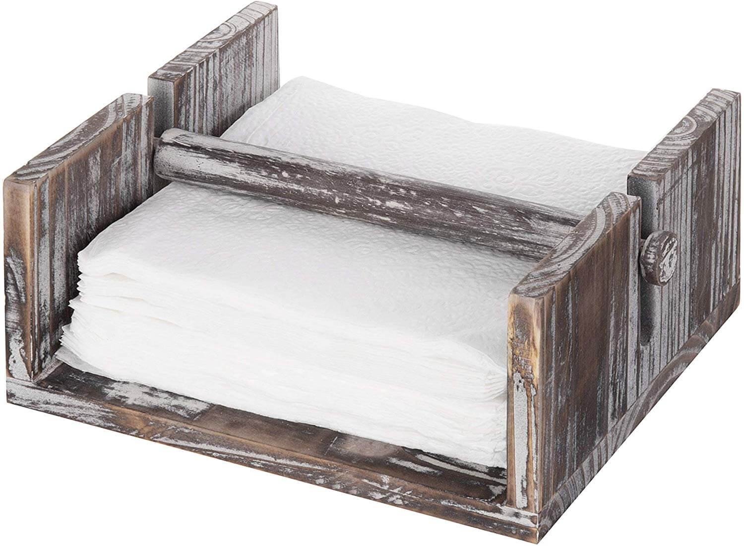 ​​MyGift Torched Wood Napkin Holder