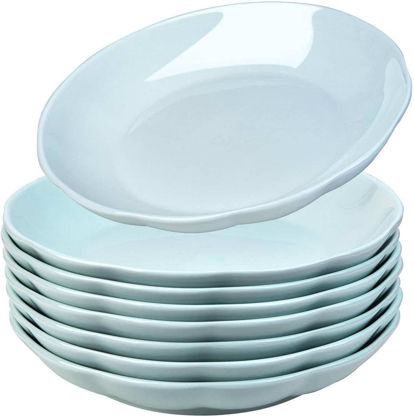 AnBnCn Porcelain Shallow Pasta and Salad Bowls
