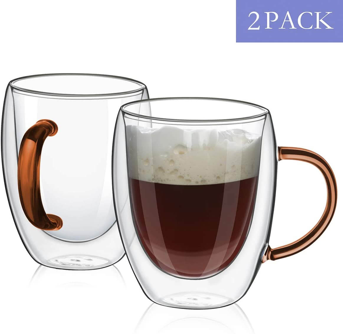 Meway Clear Glass Double-Wall Espresso Cups Meway Clear Glass Double-Wall Espresso Cups