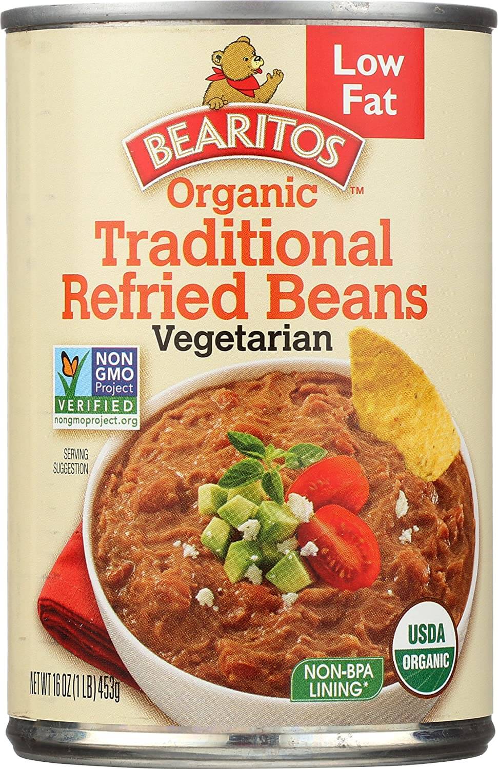 Bearitos Organic Low-Fat Traditional Refried Beans