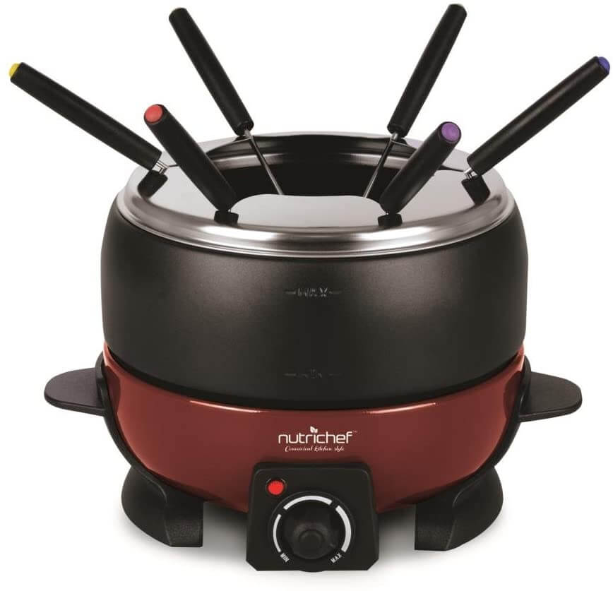 NutriChef Small Appliance Countertop Set Cooker Fondue Melting Pot