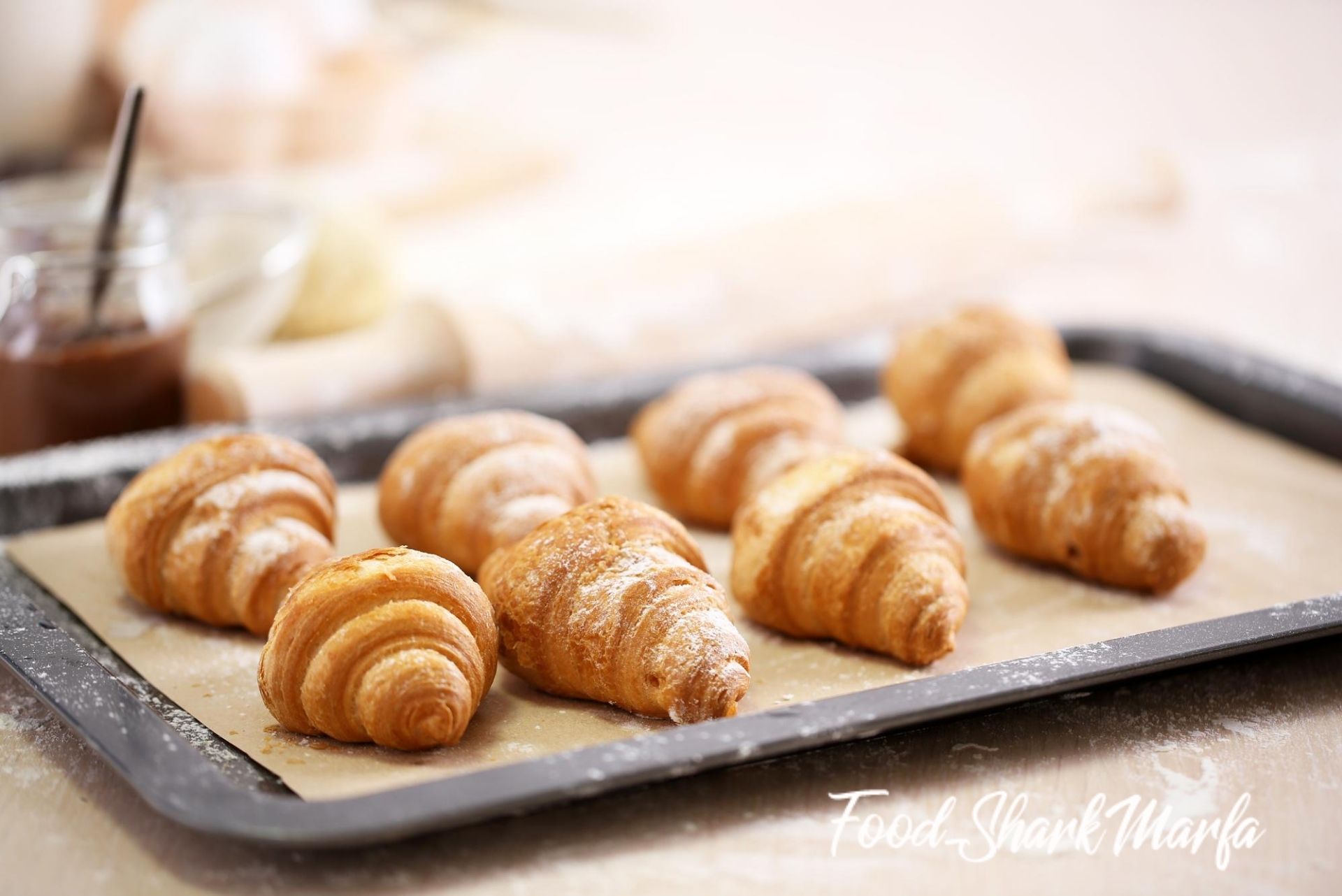 Baking croissant cookies Baking croissant cookies