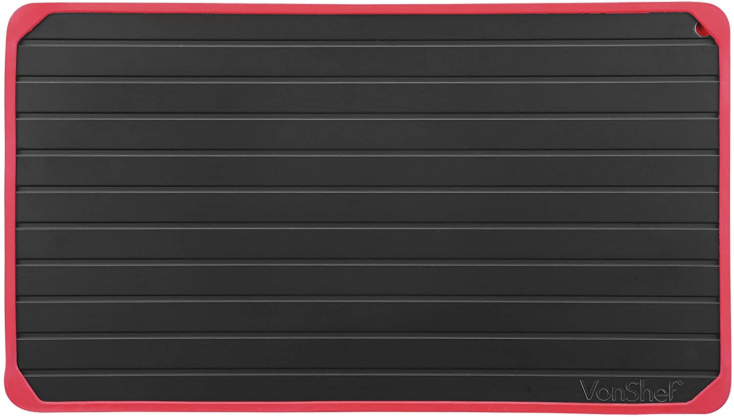 VonShef Defrosting Tray with Red Silicone Border