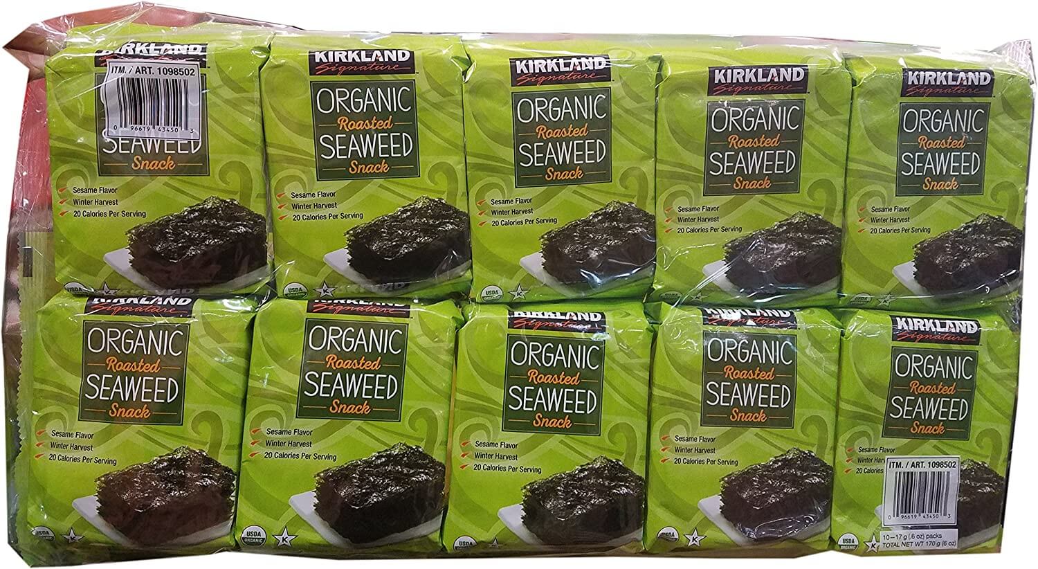 Kirkland Signature Organic Roasted Seaweed Snack