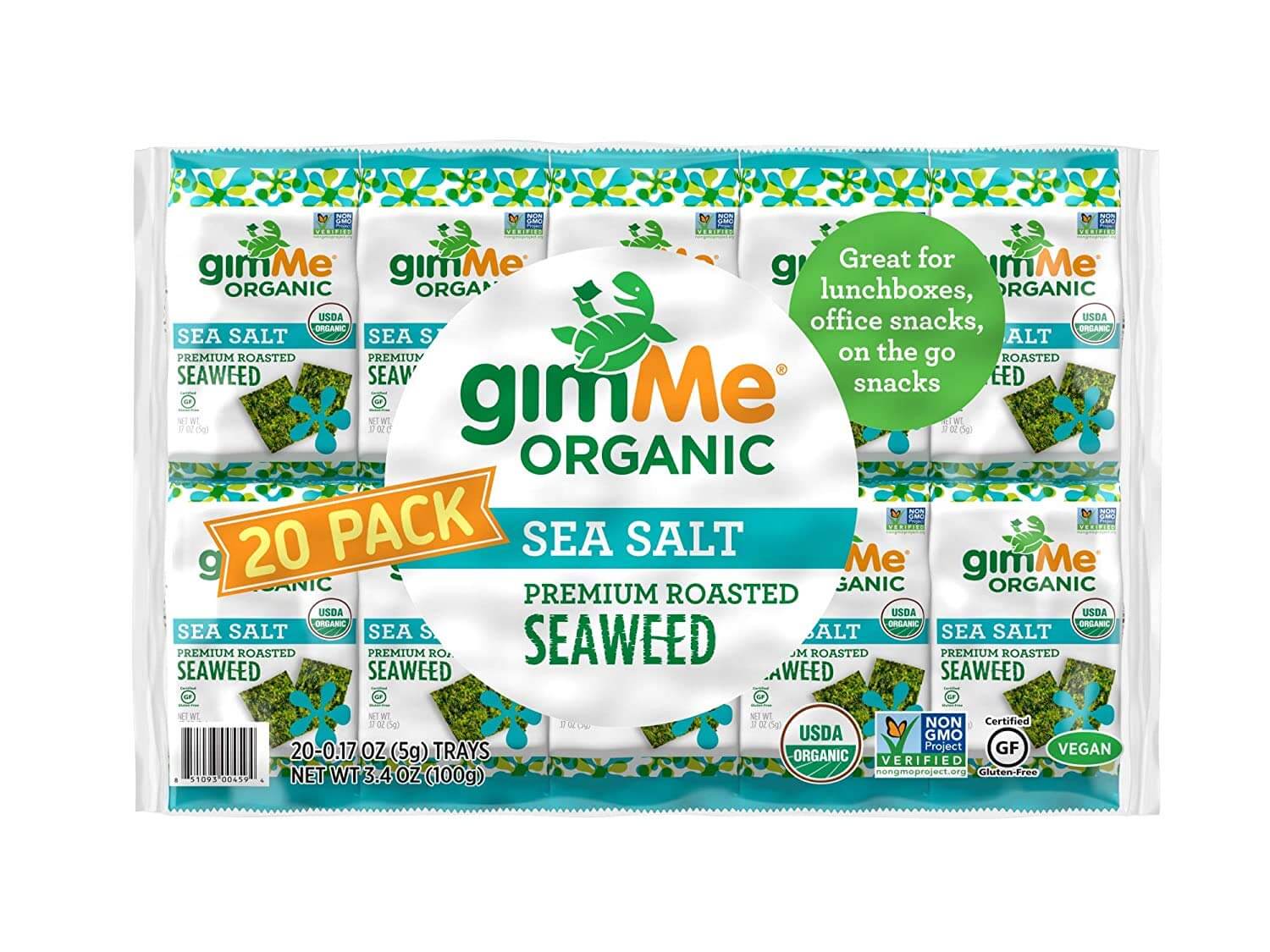 gimMe Organic Roasted Sea Salt Seaweed Sheets