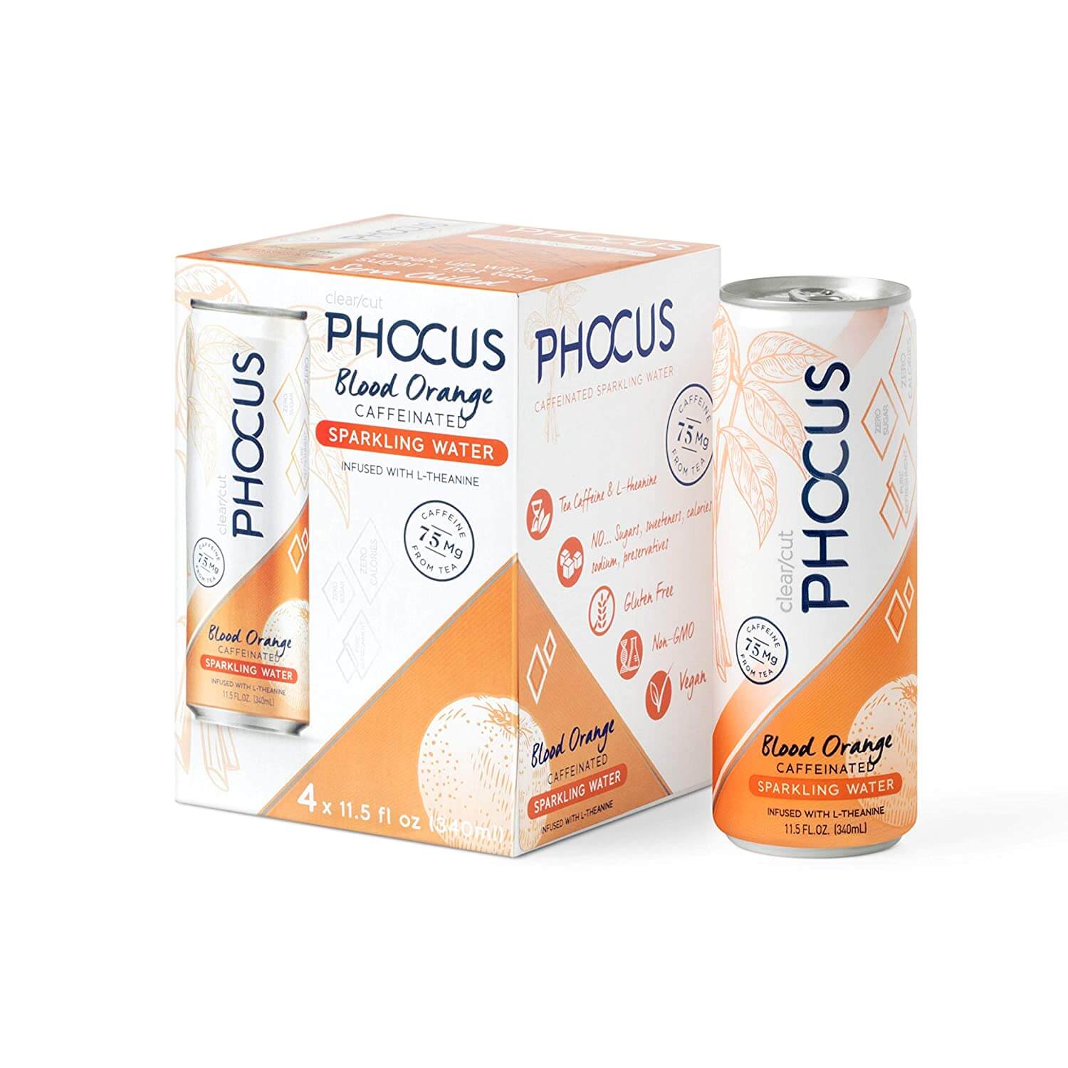 Phocus Naturally Energizing Caffeinated Sparkling Water