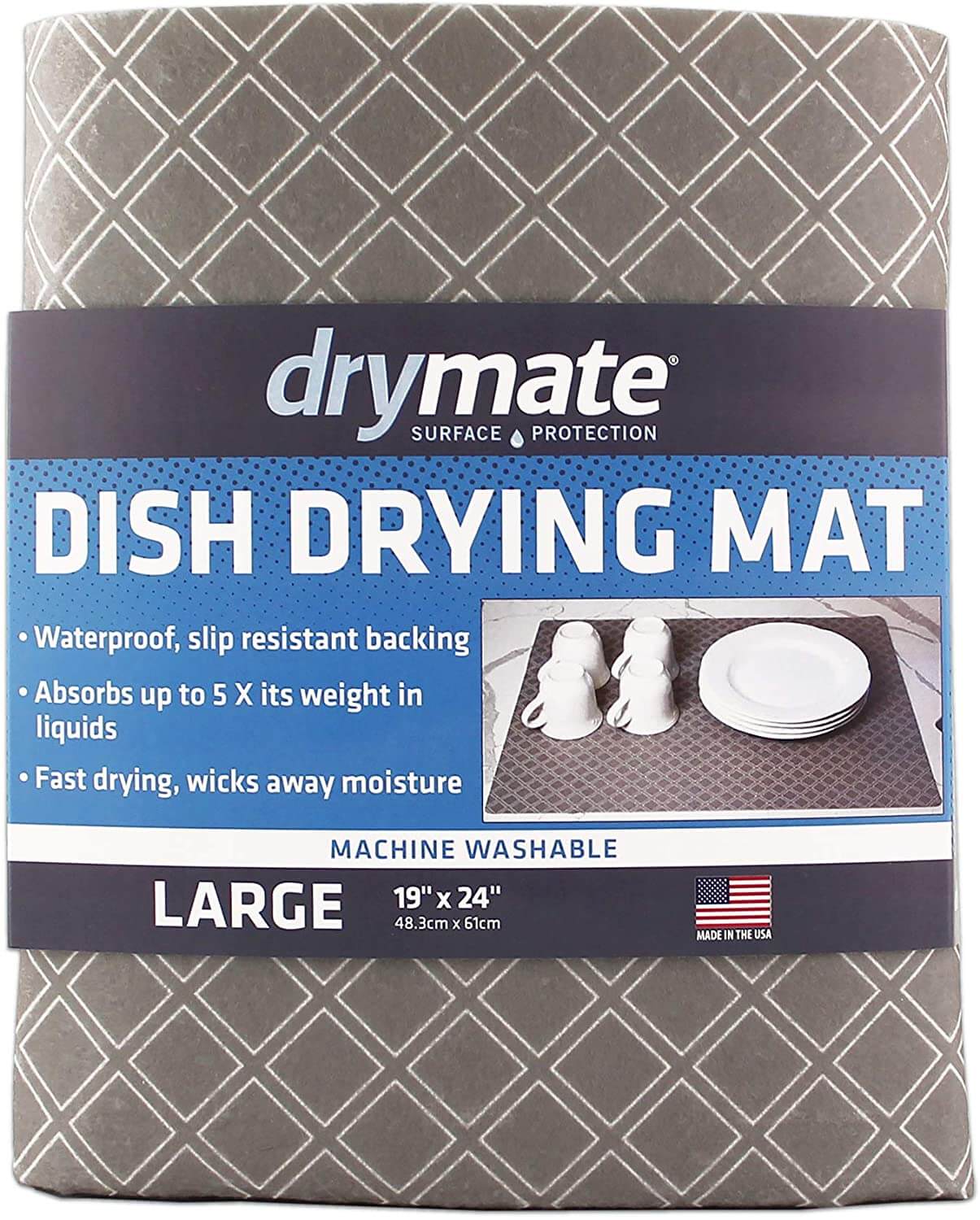 XXL Dish Mat 24 x 18 (LARGEST MAT) Microfiber Dish Drying Mat, Super  absorbent by Bellemain 
