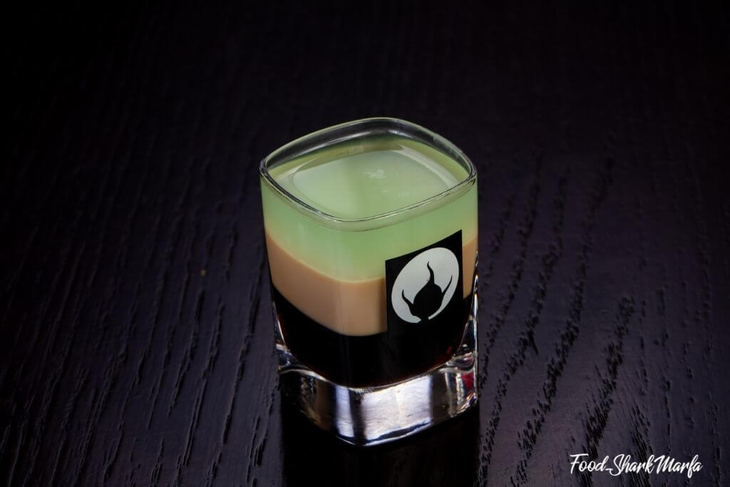 Delicious B-55 absinthe and liquer cocktail