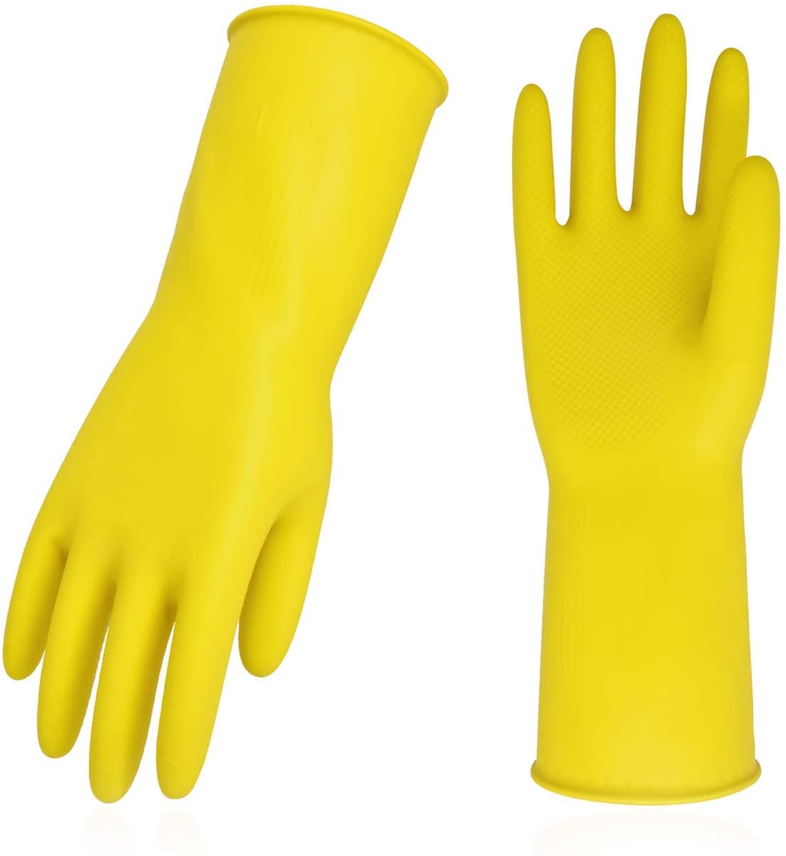 Kitchen Dishwashing Glove Random Color Reusable Rubber Gloves YUEMING 3-Pairs Waterproof Dishwashing Gloves Rubber Cleaning Gloves