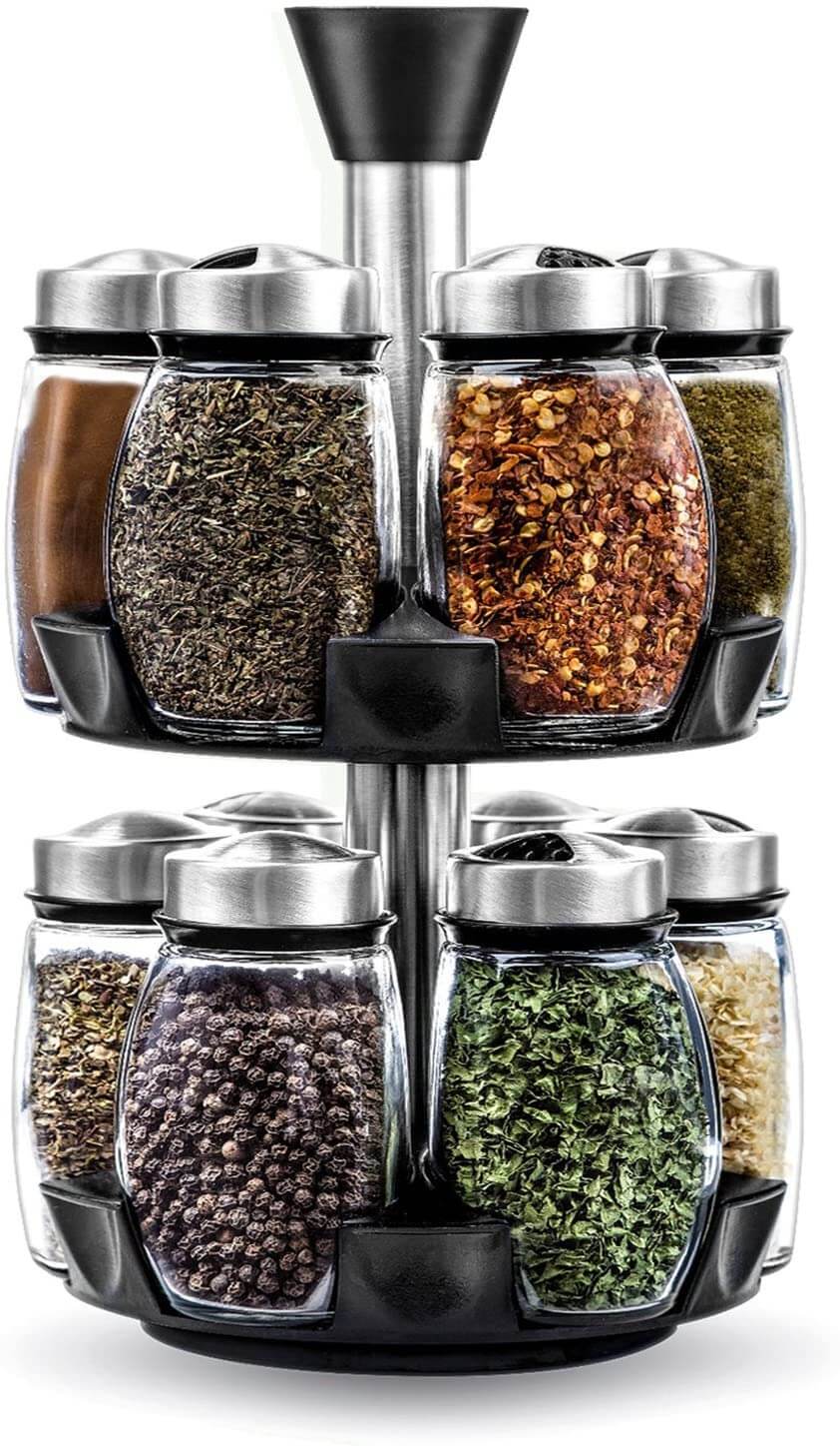 Talented Kitchen 24 Glass 6 oz Spice Jars with Lids and Labels, Large Glass  Spice Jars with Shaker Lids, Sift/Pour, Course Shakers, Clear and  Chalkboard Style Stickers