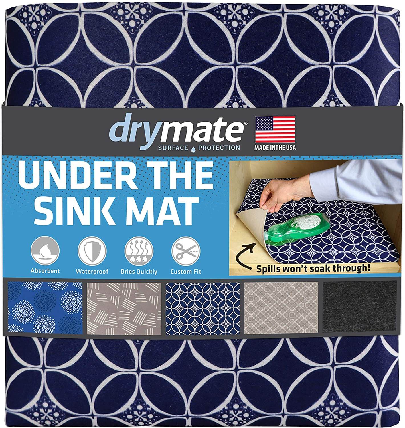 Drymate Premium Shelf Liner and Drawer Liner (Set of 2), (12 inch x 59 inch), Non Adhesive, Durable, Slip Resistant - Absorbent/Waterproof - for