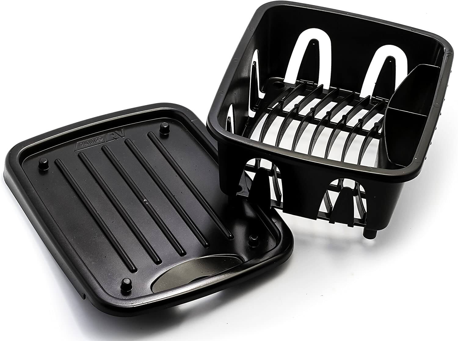 Dish Drying Rack, Sterilite Dish Rack with Self Draining Base, Black