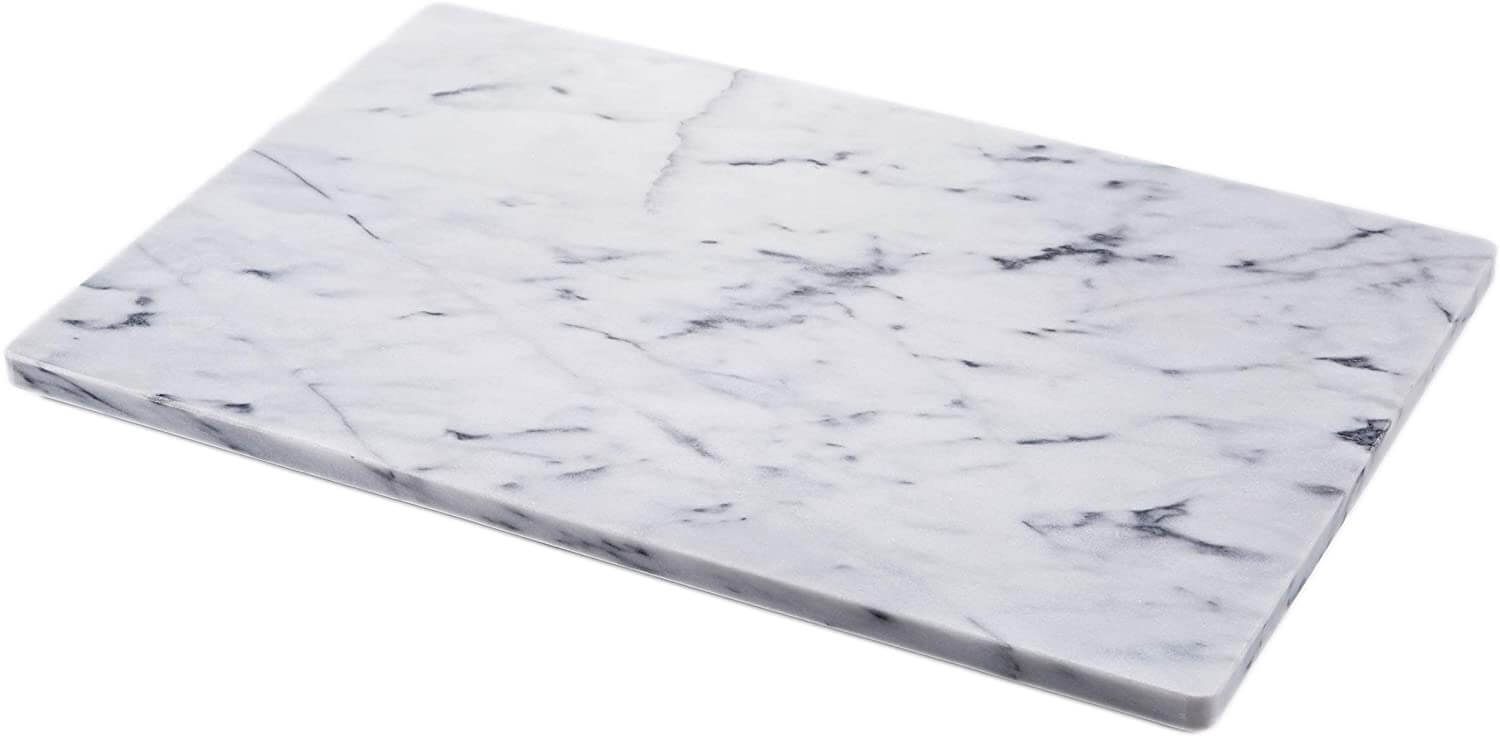 Very Heavy Thirteen Chefs Large Marble Pastry Board 20 x 16 For Rolling Dough with Rubber Feet 
